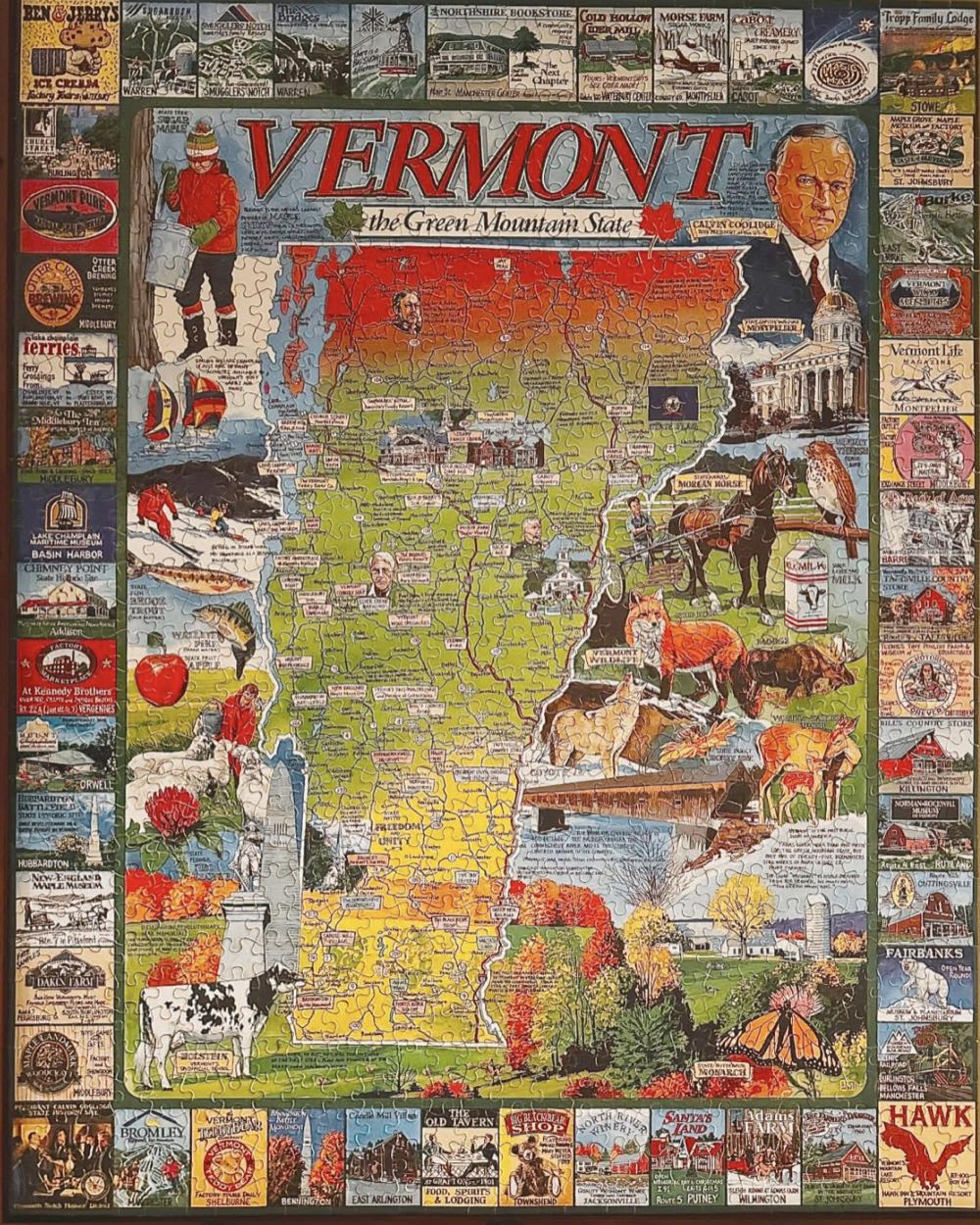 Vermont The Green Mountain State - White Mountain Puzzles puzzle collectible [Barcode 724819246953] - Main Image 2