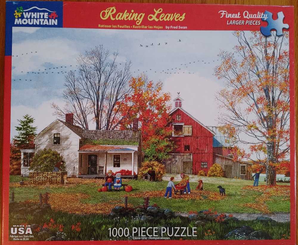 Raking Leaves SOLD - White Mountain Puzzles puzzle collectible [Barcode 724819264575] - Main Image 4