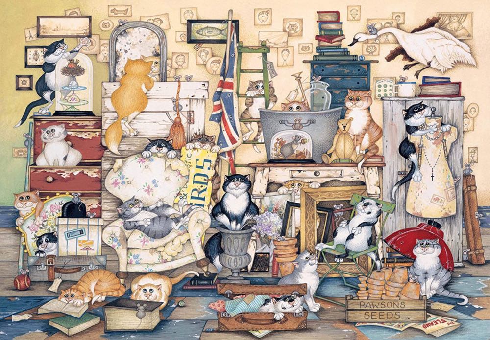 Crazy Cats - Vintage #8 - Go Salvage Hunting - Ravensburger puzzle collectible - Main Image 2