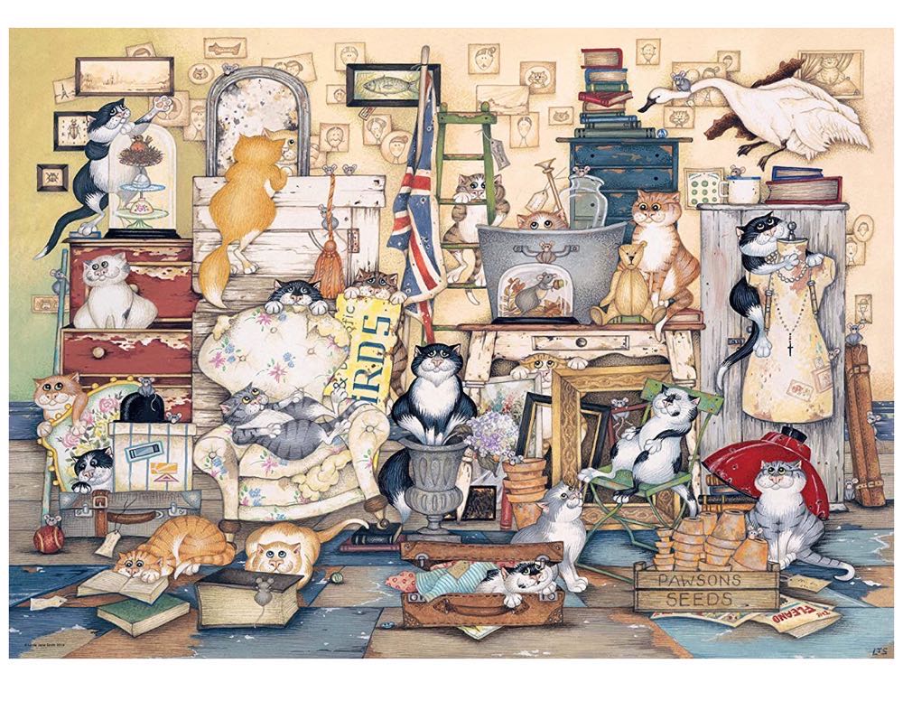 Crazy Cats - Vintage #8 - Go Salvage Hunting - Ravensburger puzzle collectible - Main Image 3