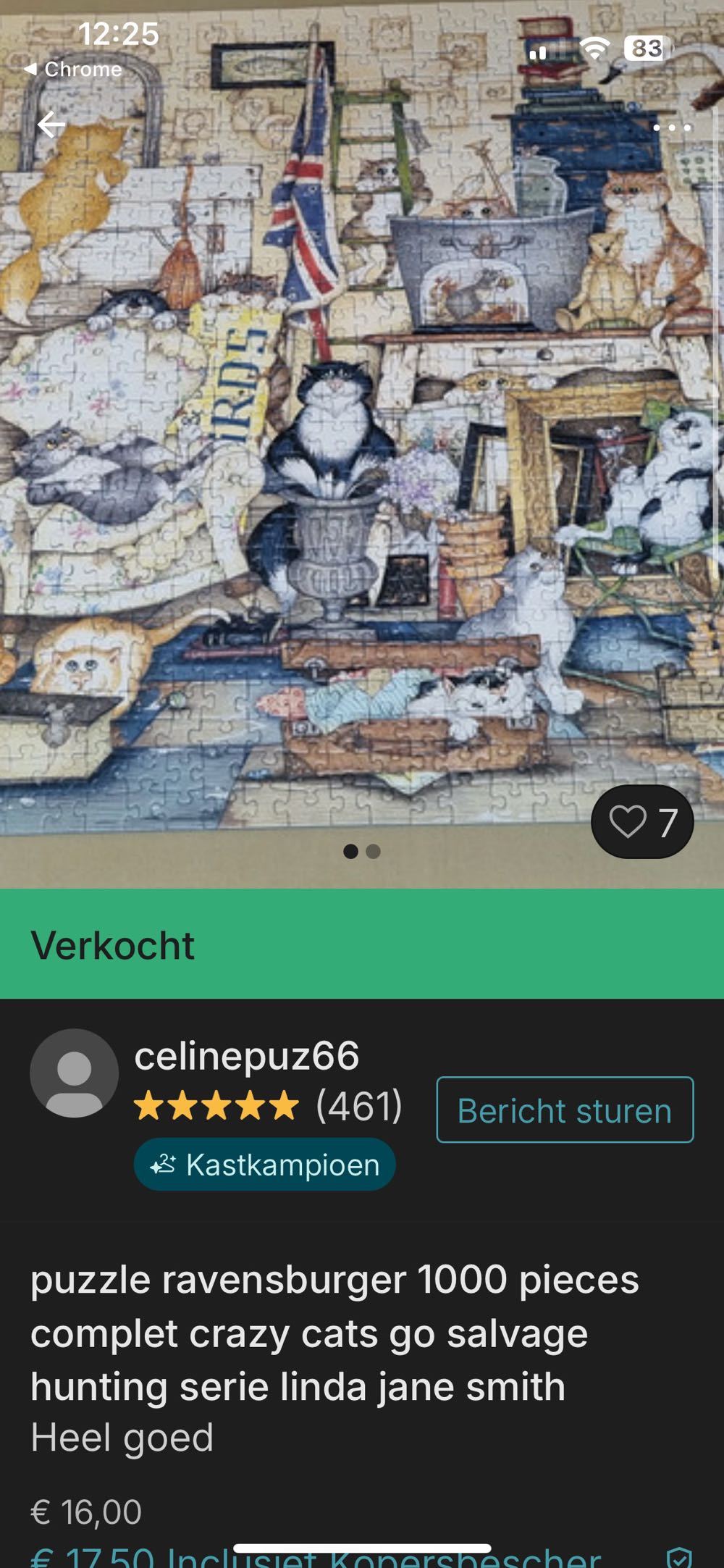 Crazy Cats - Vintage #8 - Go Salvage Hunting - Ravensburger puzzle collectible - Main Image 4