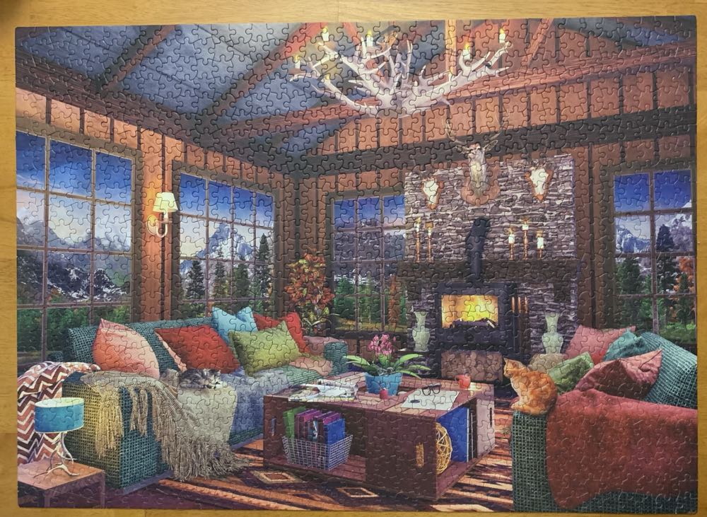 Cozy Fire - Rustic Lodge - Ceaco puzzle collectible [Barcode 021081310321] - Main Image 3
