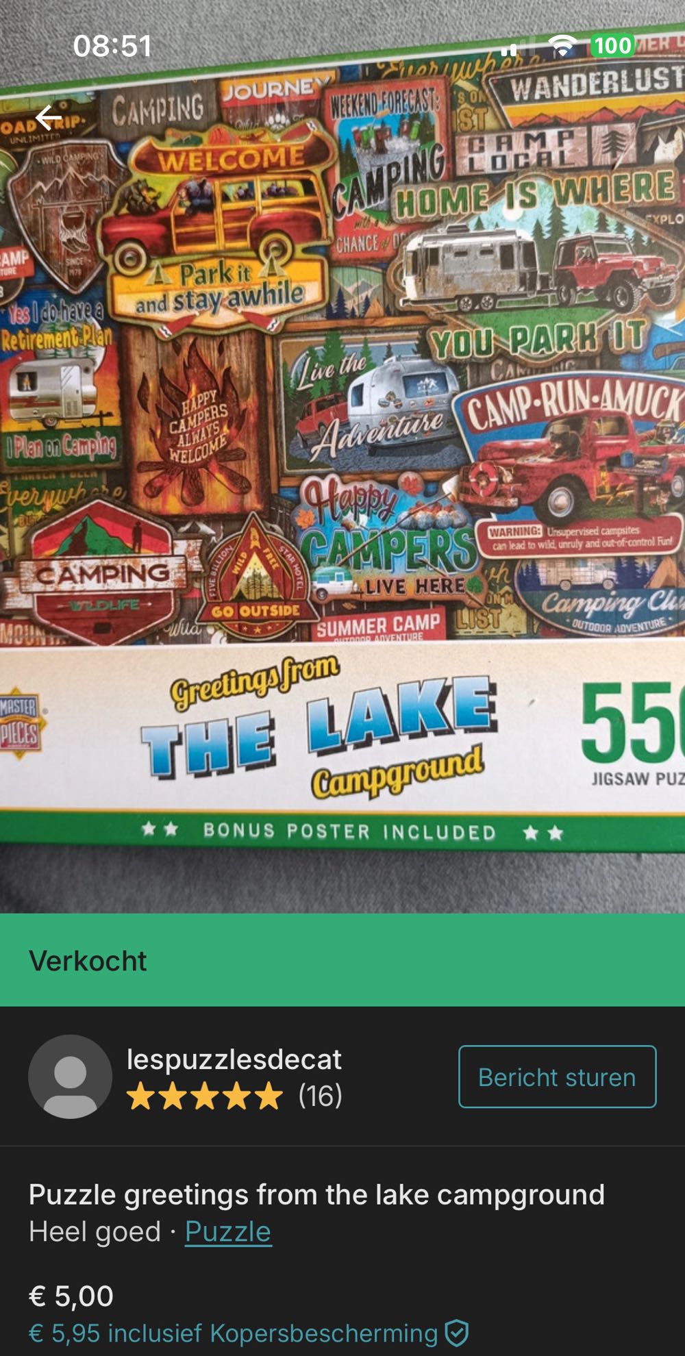 Greetings From The Lake  - MasterPieces puzzle collectible [Barcode 705988321450] - Main Image 4