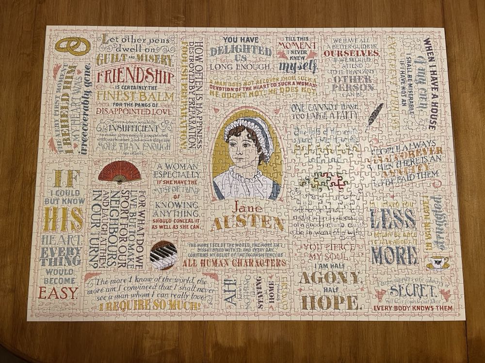 Jane Austen Literary Lines - Unemployed Philosophers Guild puzzle collectible [Barcode 814229004707] - Main Image 3