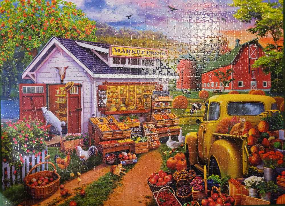 Morning Farmers Market - Buffalo puzzle collectible [Barcode 079346119424] - Main Image 2