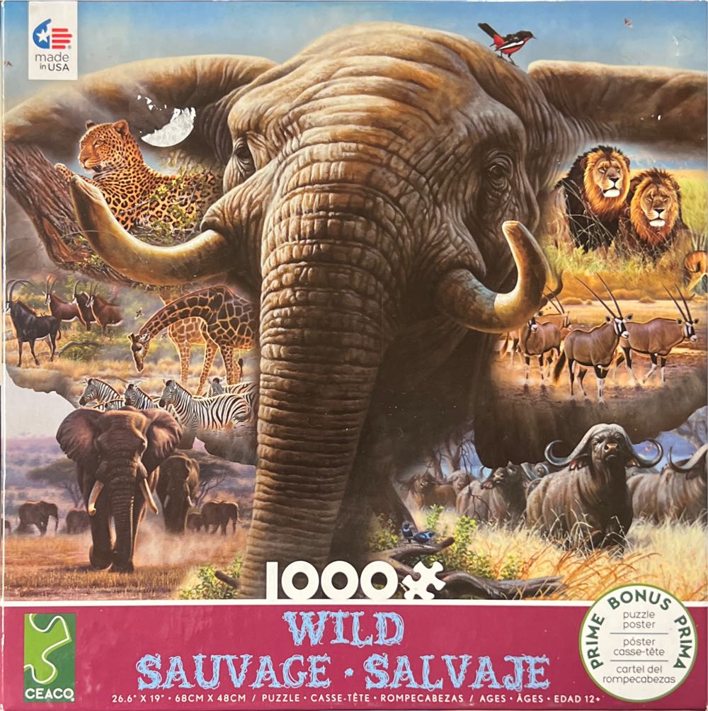 Wild Elephant - Ceaco puzzle collectible [Barcode 021081332460] - Main Image 2