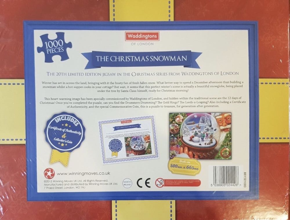 The Christmas Snowman - Waddingtons puzzle collectible [Barcode 5036905024426] - Main Image 4