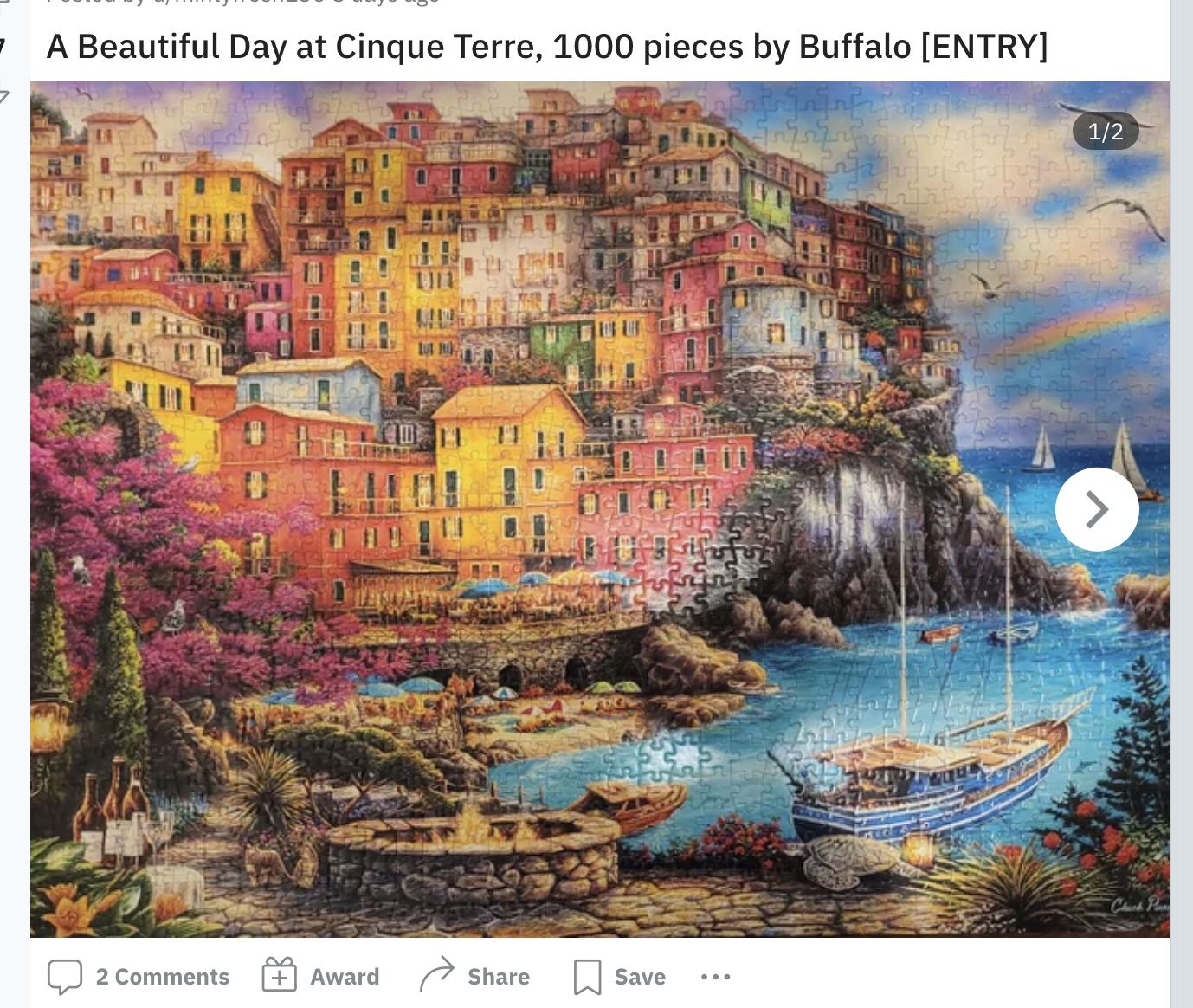 A Beautiful Day At Cinque Terre - Buffalo Games puzzle collectible [Barcode 079346113996] - Main Image 2