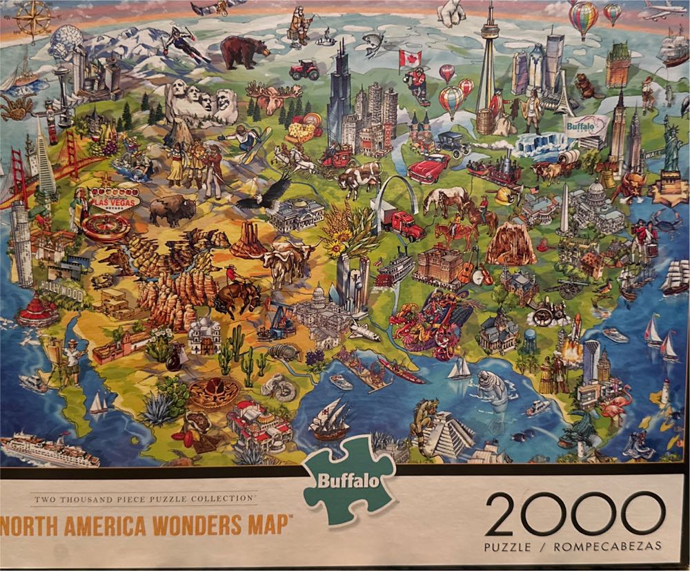North America Wonders Map - Buffalo Games puzzle collectible [Barcode 079346021130] - Main Image 2