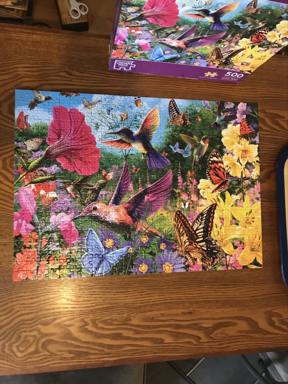 Hummingbirds & Butterflies - Corner Piece puzzle collectible [Barcode 5052089296527] - Main Image 2