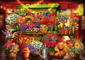 Flower Market Stall - Bluebird Puzzle puzzle collectible [Barcode 3663384703331] - Main Image 2