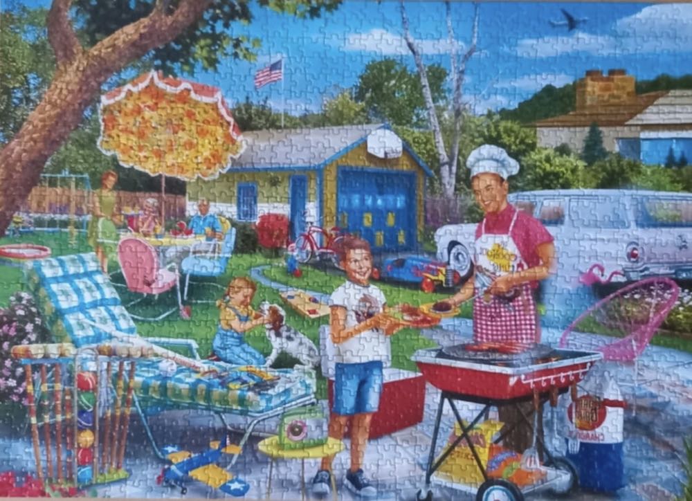 Backyard Barbeque:  Childhood Dreams - MasterPieces puzzle collectible [Barcode 705988721281] - Main Image 3