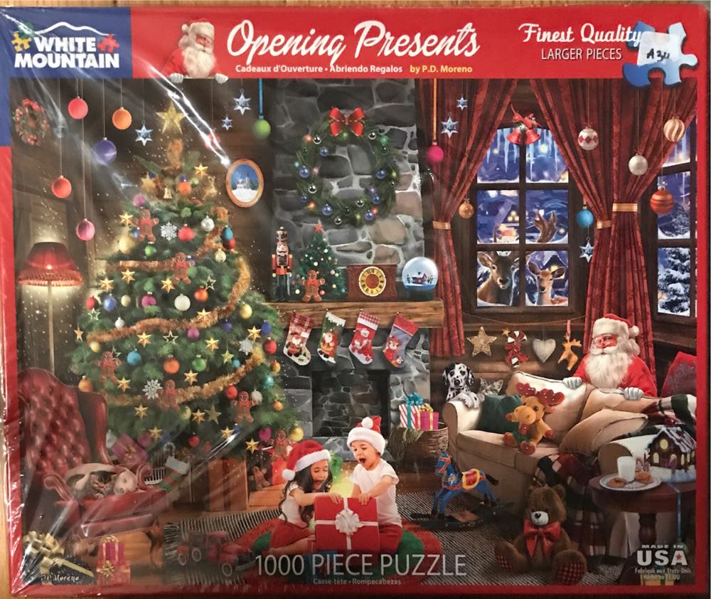 Opening Presents - White Mountain puzzle collectible [Barcode 724819264131] - Main Image 3