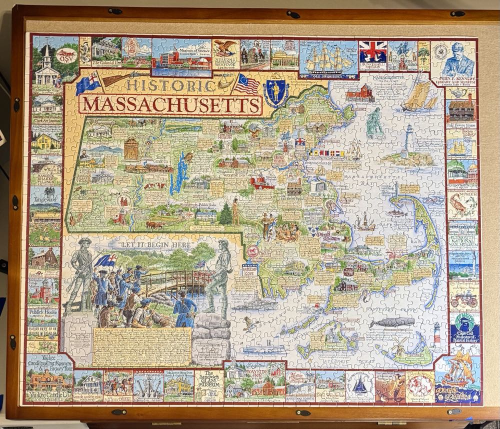 Historic Massachusetts - White Mountain 🇺🇸 puzzle collectible [Barcode 724819246854] - Main Image 2