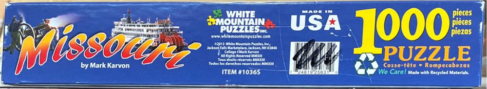 Missouri The Show Me State/NMV/SOLD - White Mountain Puzzles puzzle collectible - Main Image 2