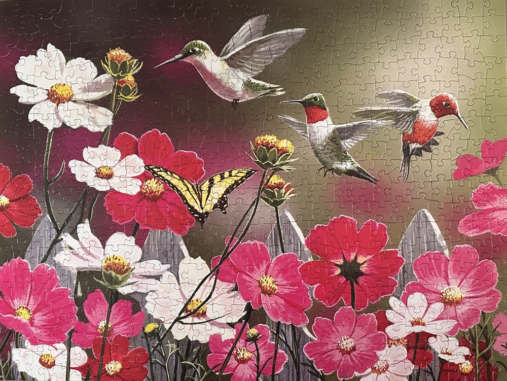 SunsO Cosmos And Hummingbirds - SunsOut puzzle collectible [Barcode 796780304123] - Main Image 2