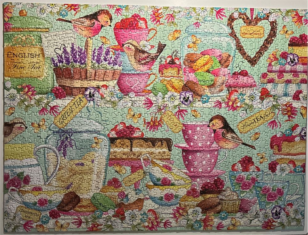 Birds & Blooms Tea Time  - Ceaco puzzle collectible [Barcode 021081310383] - Main Image 3