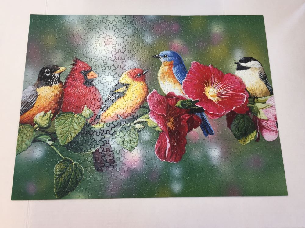 Songbirds & Hollyhocks - White Mountain puzzle collectible [Barcode 724819253081] - Main Image 2