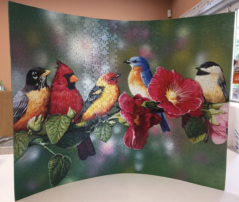 Songbirds & Hollyhocks - White Mountain puzzle collectible [Barcode 724819253081] - Main Image 4