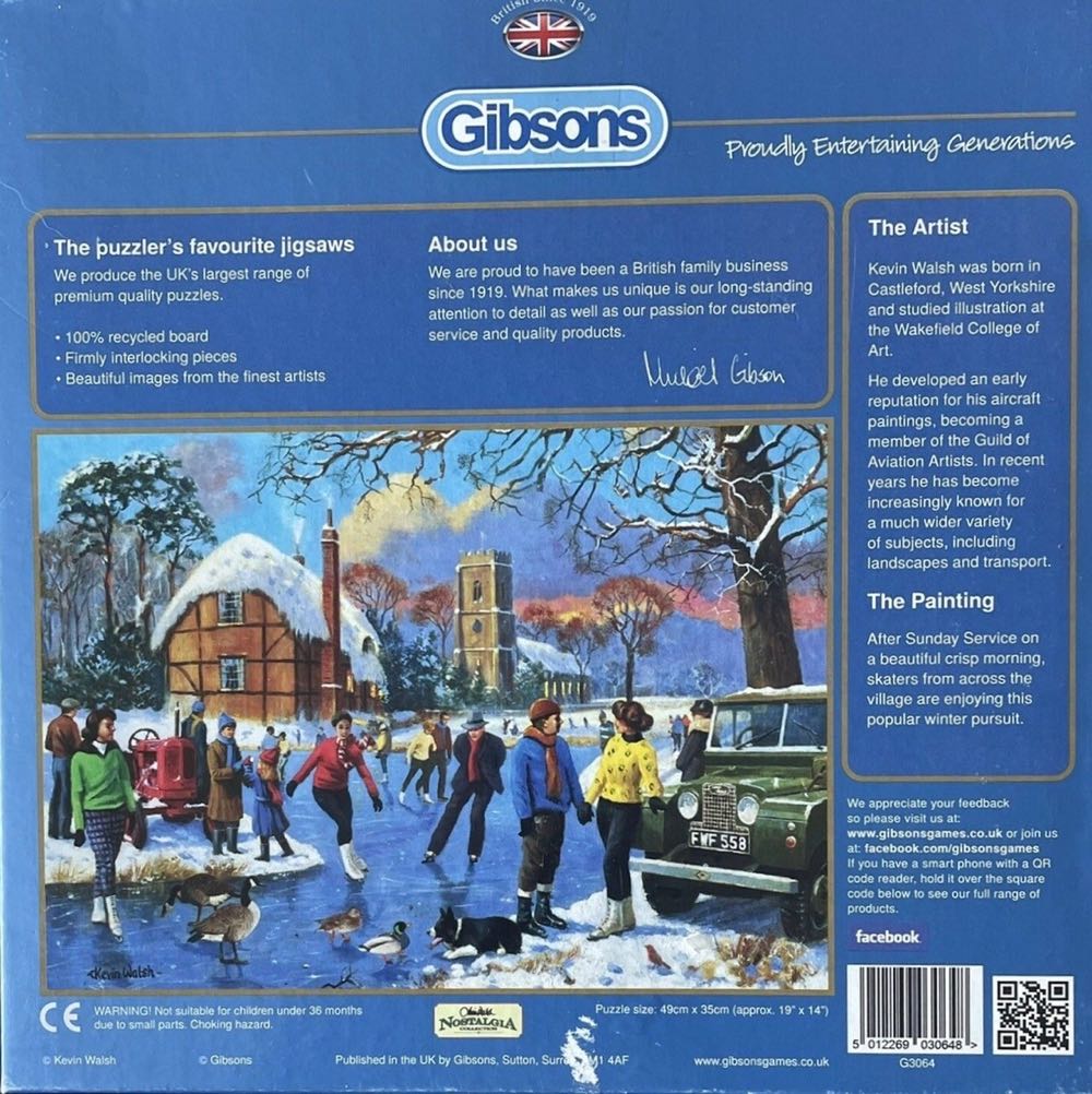 Skating On The Lake - Gibsons puzzle collectible [Barcode 5012269030648] - Main Image 4
