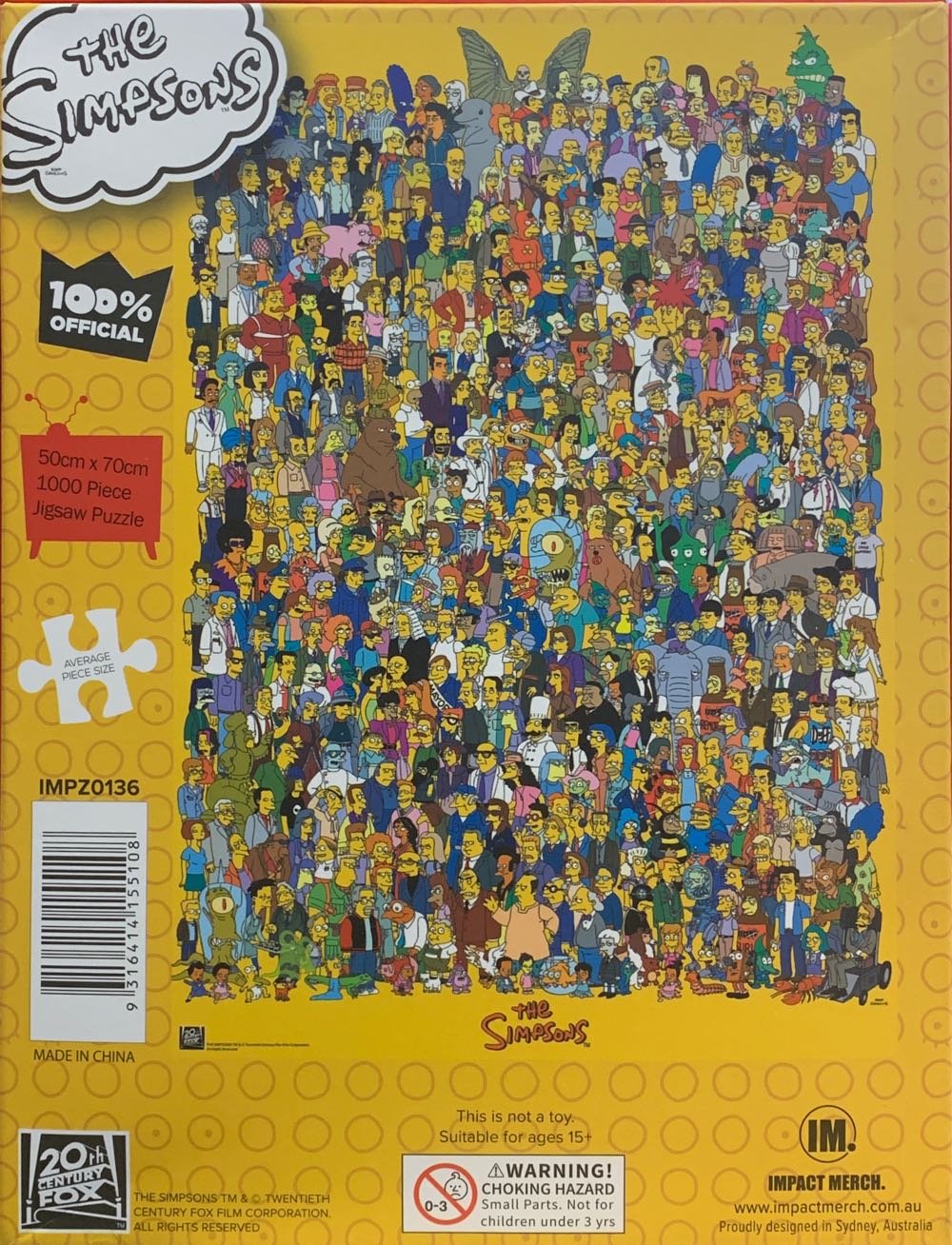 The Simpsons: CAST - 20th | Impact Merch puzzle collectible [Barcode 9316414155108] - Main Image 2