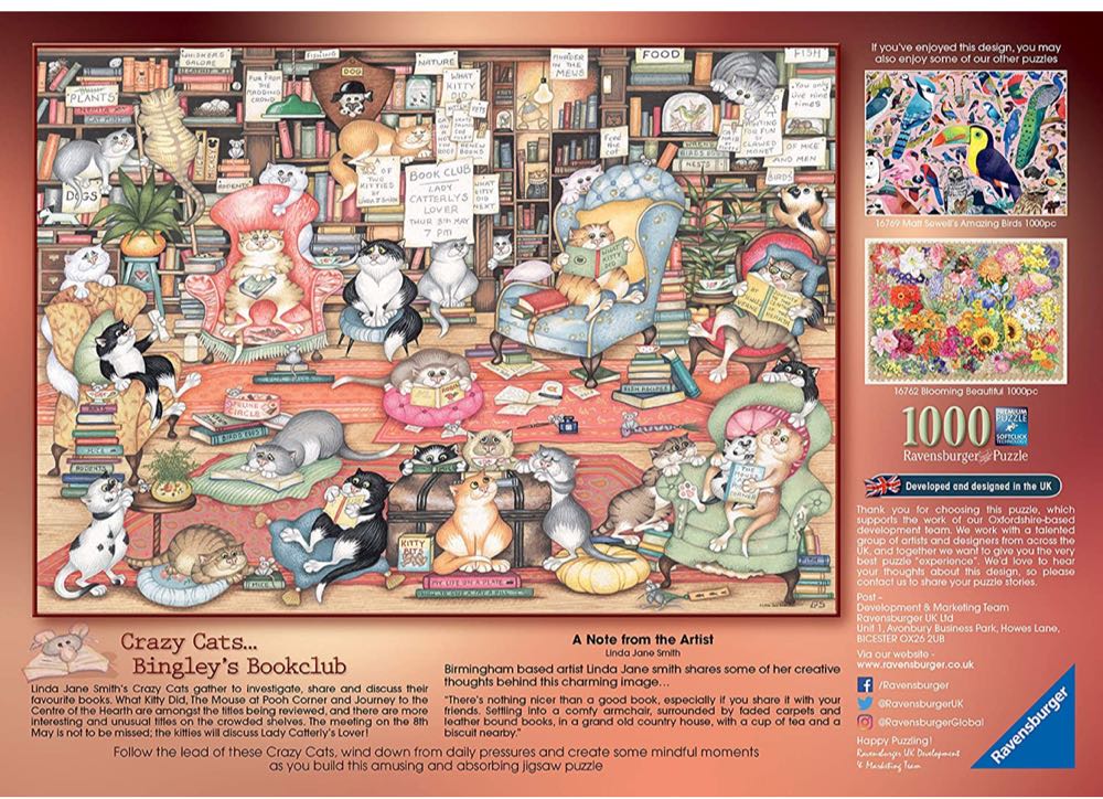 Crazy Cats - Bingley’s Bookclub - Ravensburger puzzle collectible - Main Image 3