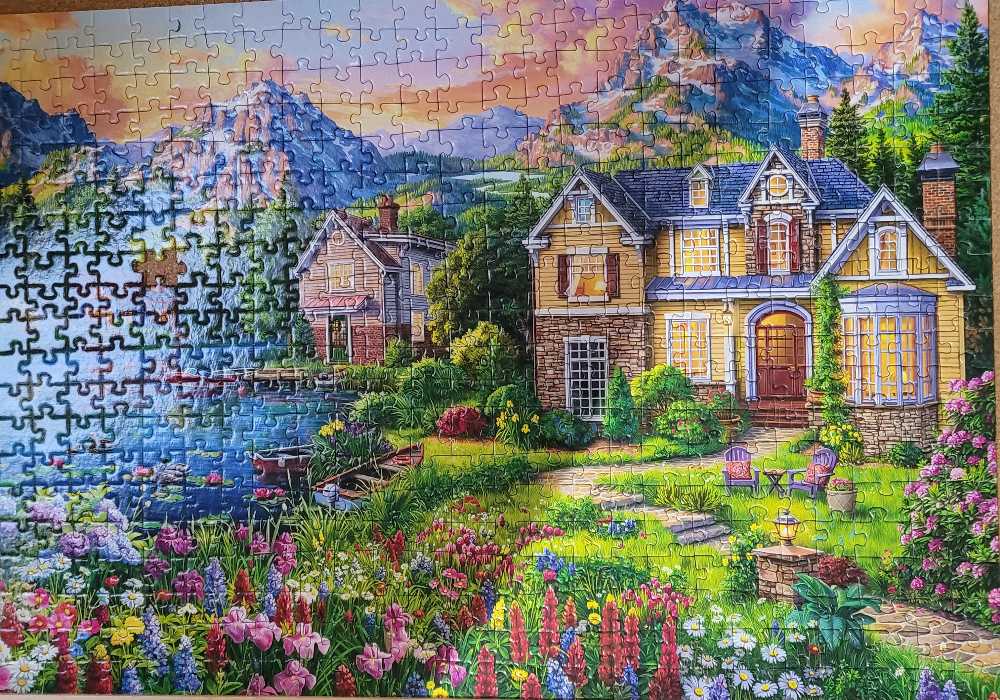 Cosy House By The Lake - Corner Piece puzzle collectible [Barcode 5052089308534] - Main Image 2