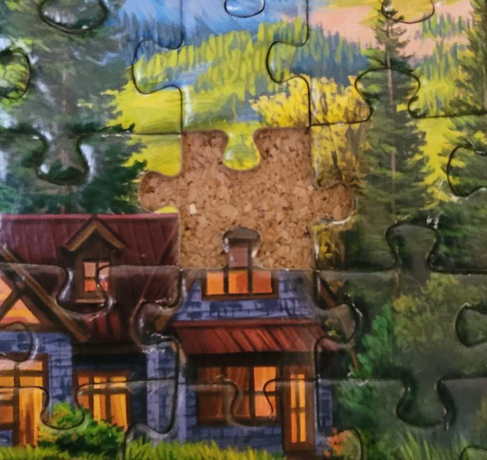 Cosy House By The Lake - Corner Piece puzzle collectible [Barcode 5052089308534] - Main Image 3