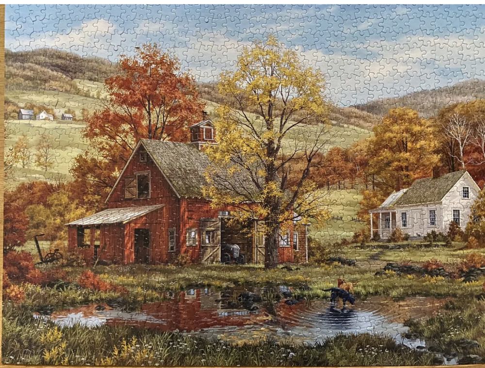 Fred Swan Friends In Autumn - White Mountain Puzzles puzzle collectible [Barcode 724819248094] - Main Image 3