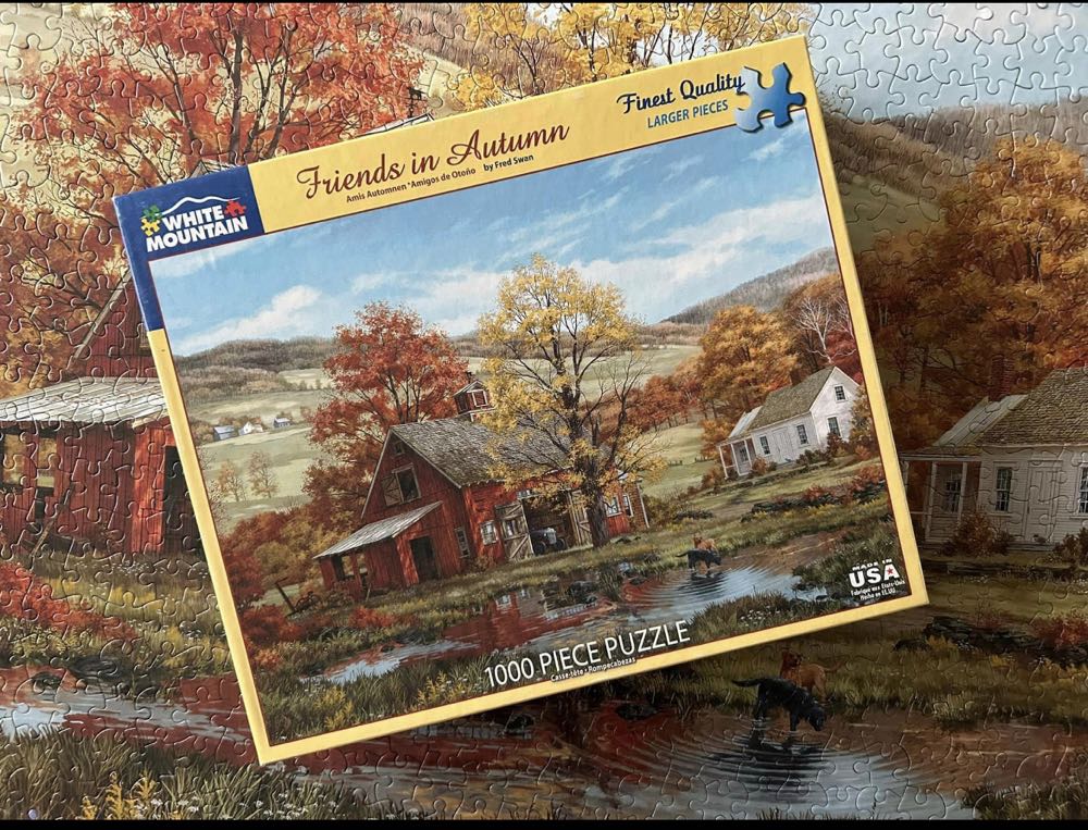 Fred Swan Friends In Autumn - White Mountain Puzzles puzzle collectible [Barcode 724819248094] - Main Image 4