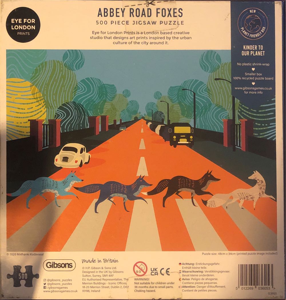 Abbey Road Foxes - Gibsons puzzle collectible [Barcode 5012269036053] - Main Image 3