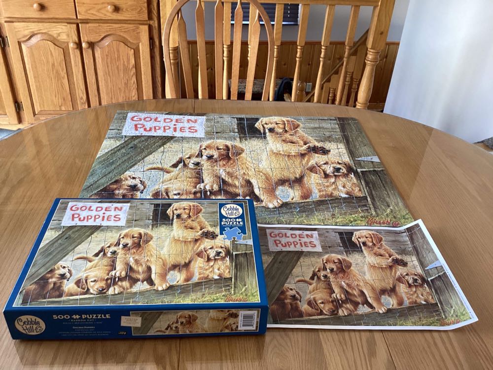 Golden Puppies - Cobble Hill puzzle collectible [Barcode 625012850193] - Main Image 2