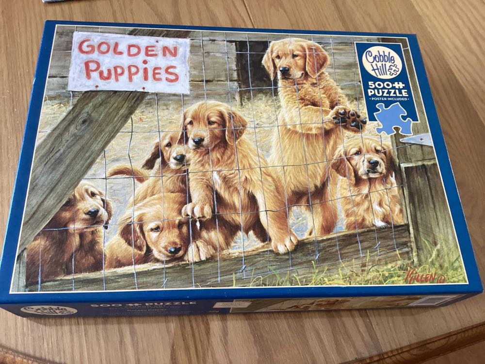 Golden Puppies - Cobble Hill puzzle collectible [Barcode 625012850193] - Main Image 4