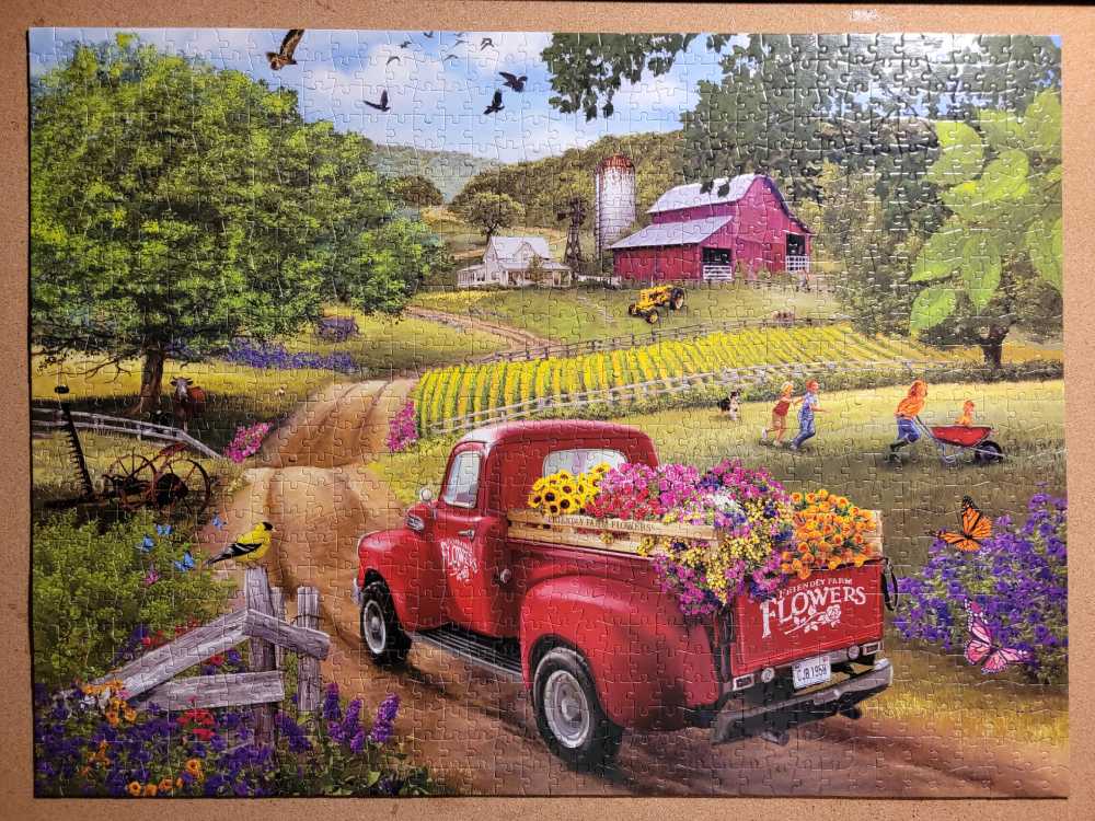 Friendly Farm Flowers - Buffalo Games puzzle collectible [Barcode 079346119417] - Main Image 2