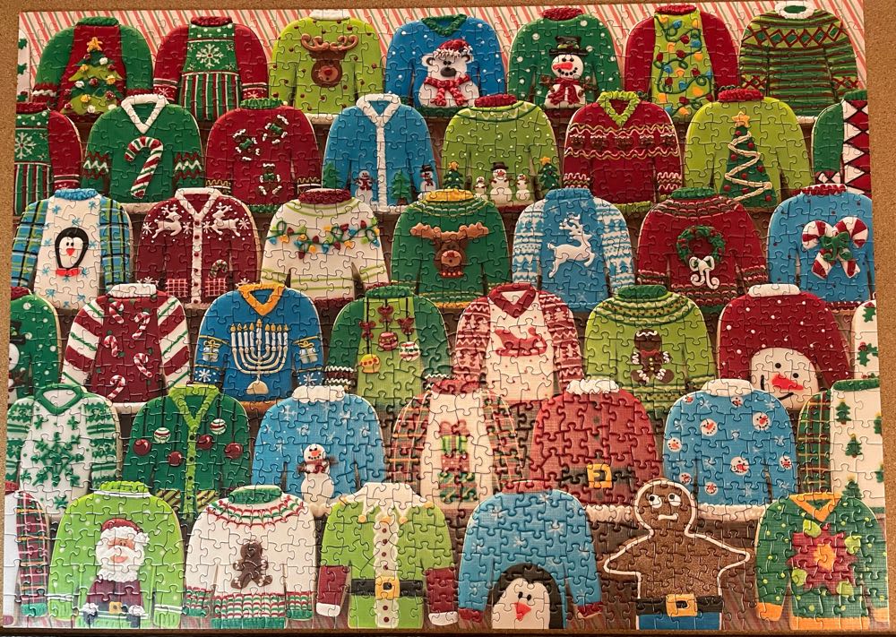 Ugly Xmas Sweaters - Cobble Hill puzzle collectible [Barcode 625012572057] - Main Image 2