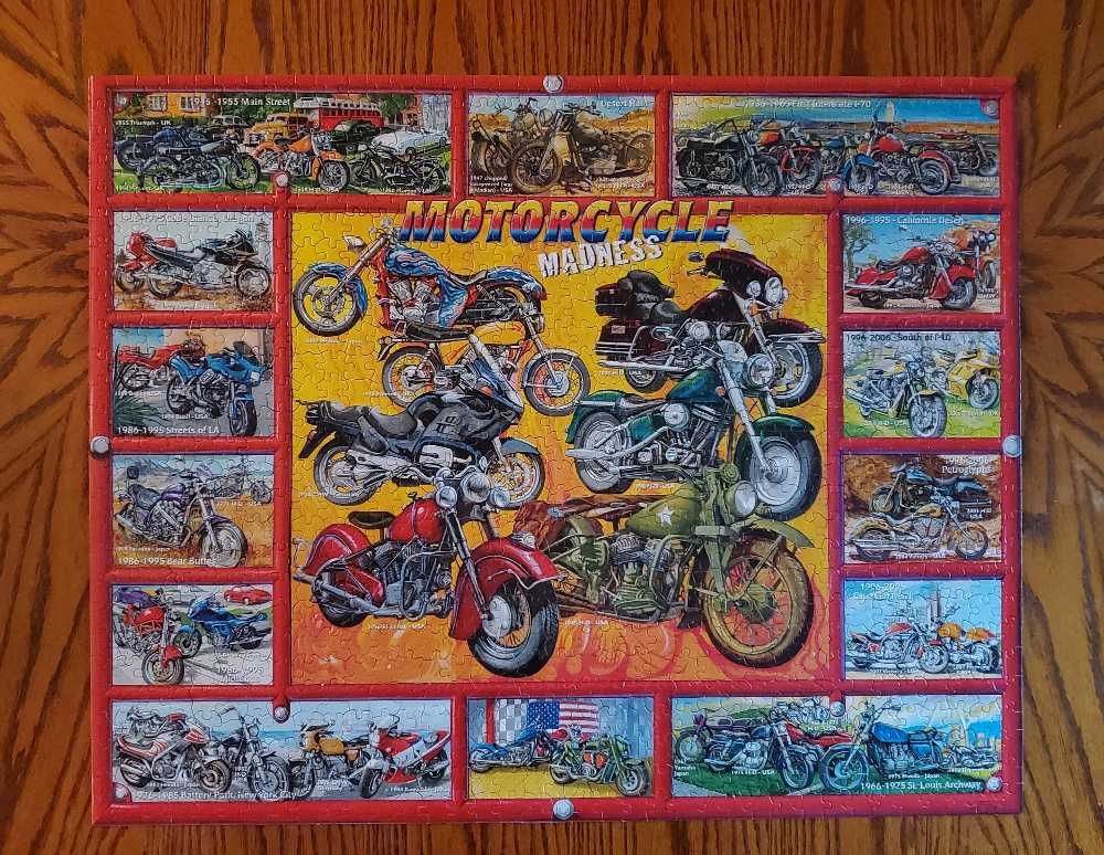 Motorcycle Madness DONATED - White Mountain puzzle collectible [Barcode 724819250967] - Main Image 2