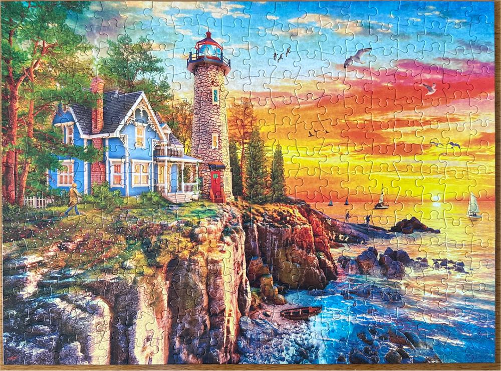 Rocky Cliff Lighthouse - Buffalo Games puzzle collectible [Barcode 079346025831] - Main Image 2