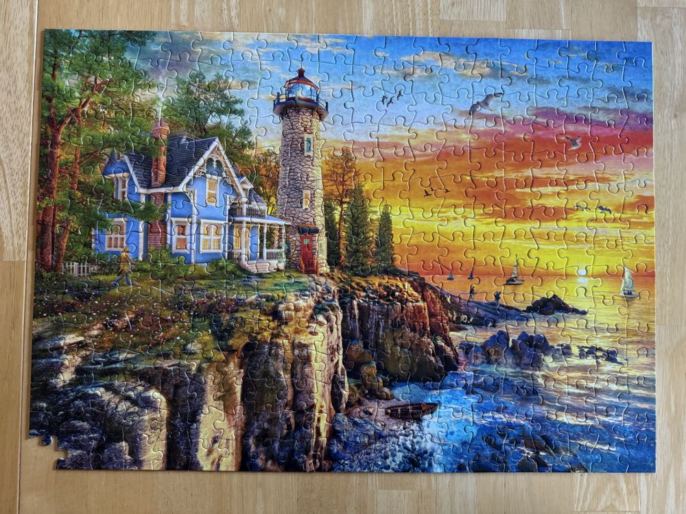 Rocky Cliff Lighthouse - Buffalo Games puzzle collectible [Barcode 079346025831] - Main Image 4
