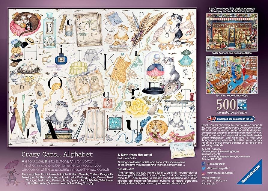 Crazy Cat Alphabet - Ravensburger puzzle collectible [Barcode 4005556820061] - Main Image 4