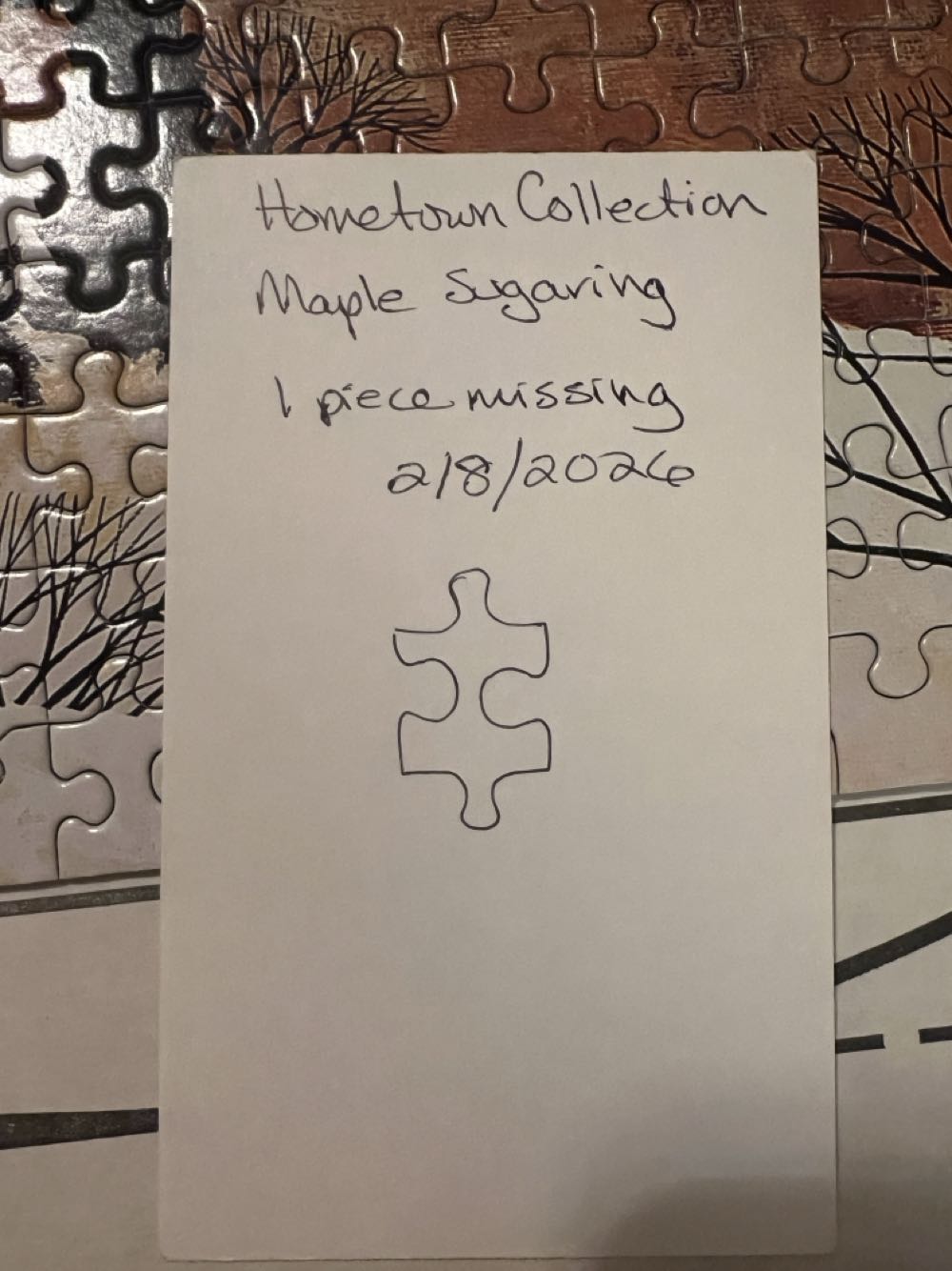 Maple Sugaring - Roseart puzzle collectible [Barcode 072348092009] - Main Image 3