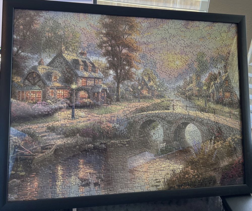 Thomas Kinkade - Sunset On Lamplight Lane - Ceaco puzzle collectible - Main Image 2