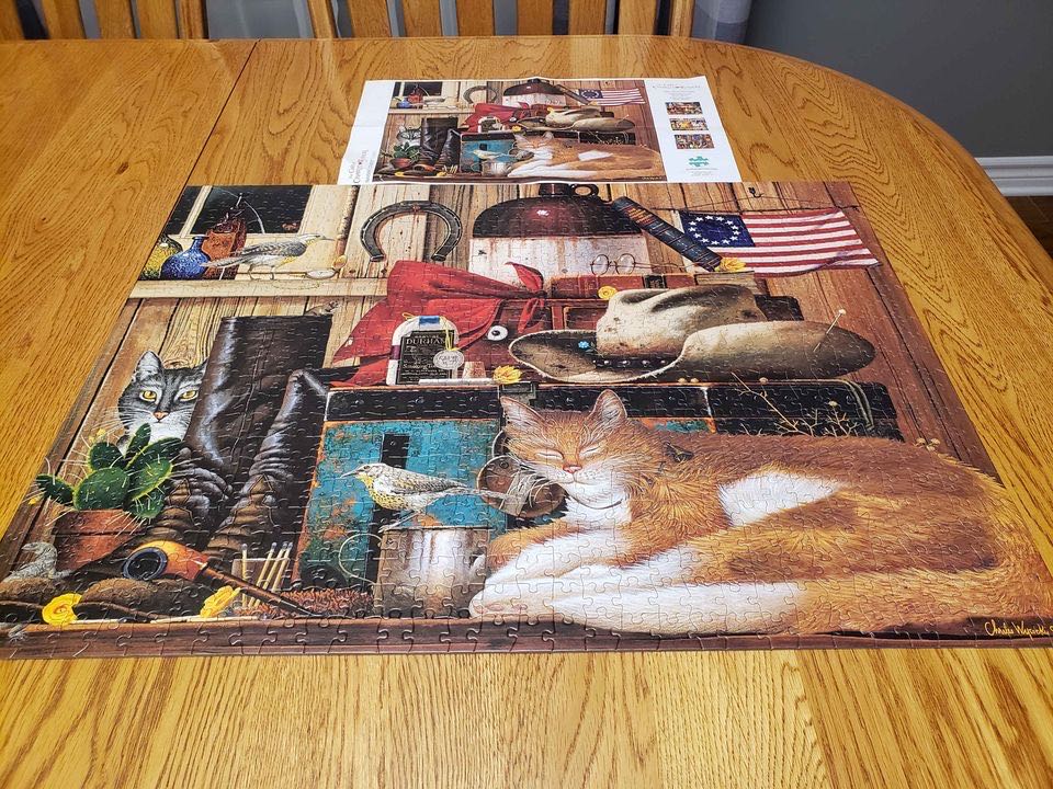 The Cats of Charles Wysocki: Traveling Cowboy - Buffalo puzzle collectible - Main Image 3