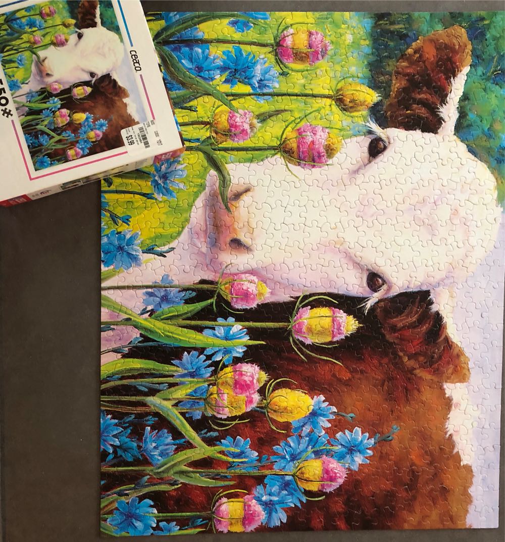 Moo In Blue Sailors And Teasel -  Ceaco puzzle collectible [Barcode 021081230216] - Main Image 2