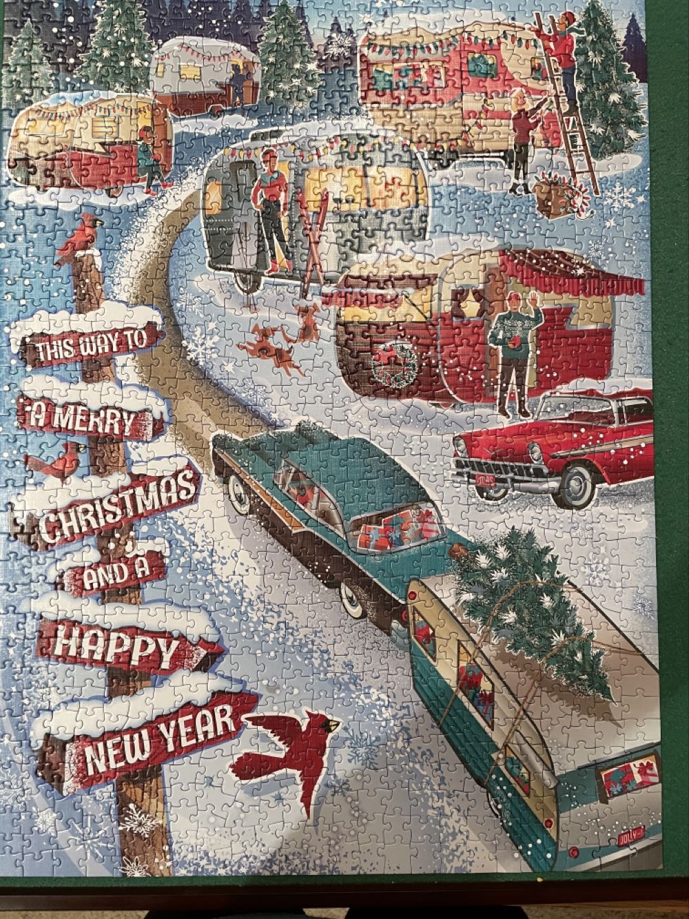 Christmas Campers - Cobble Hill Puzzle Company puzzle collectible [Barcode 625012803205] - Main Image 2