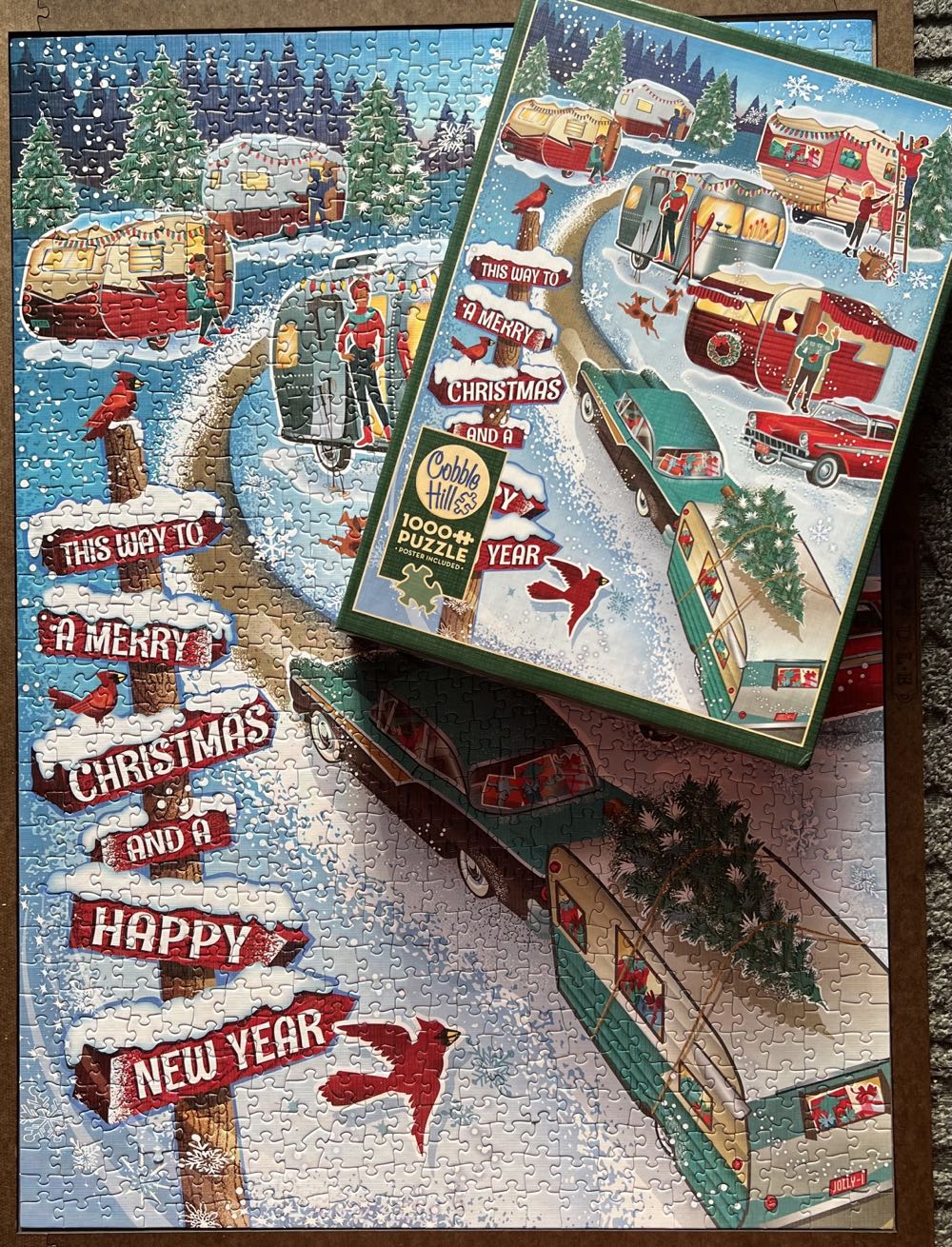 Christmas Campers - Cobble Hill Puzzle Company puzzle collectible [Barcode 625012803205] - Main Image 3