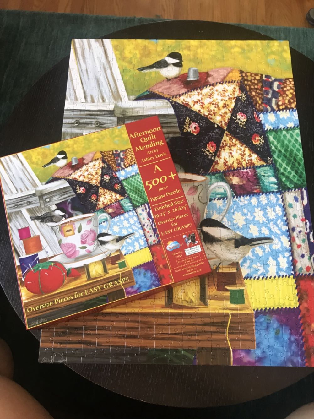 Afternoon Quilt Mending  - SunsOut 🇺🇸 puzzle collectible [Barcode 796780125506] - Main Image 3