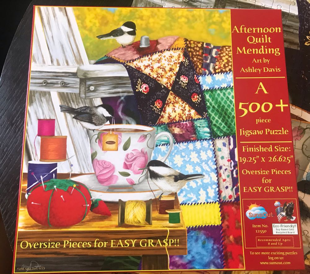 Afternoon Quilt Mending  - SunsOut 🇺🇸 puzzle collectible [Barcode 796780125506] - Main Image 4