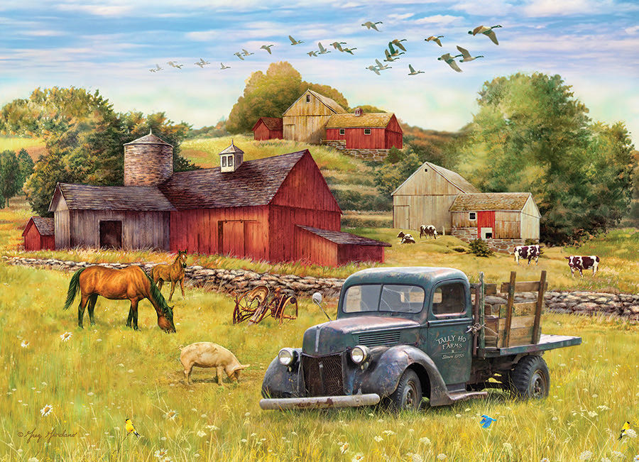 Summer Afternoon On The Farm - Cobble Hill 🇺🇸 puzzle collectible [Barcode 625012571852] - Main Image 2