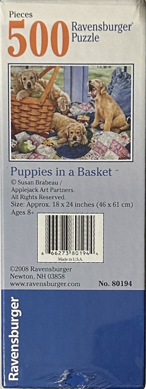 Puppies In A Basket - Ravensburger puzzle collectible [Barcode 666273801944] - Main Image 2