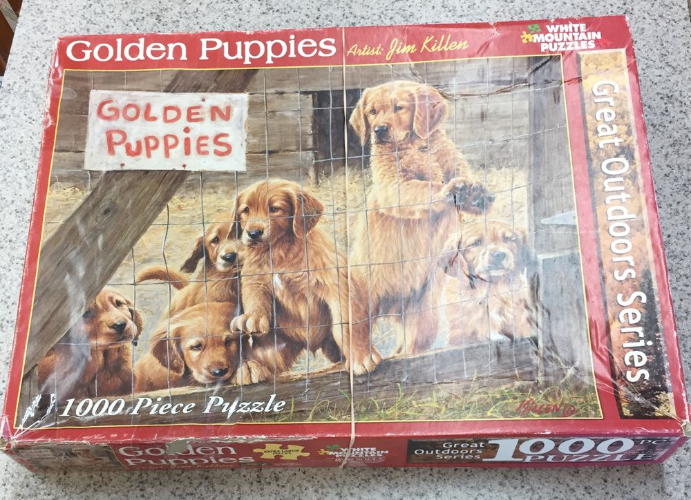 ZZ - Golden Puppies (SOLD) - White Mountain puzzle collectible [Barcode 724819249206] - Main Image 2